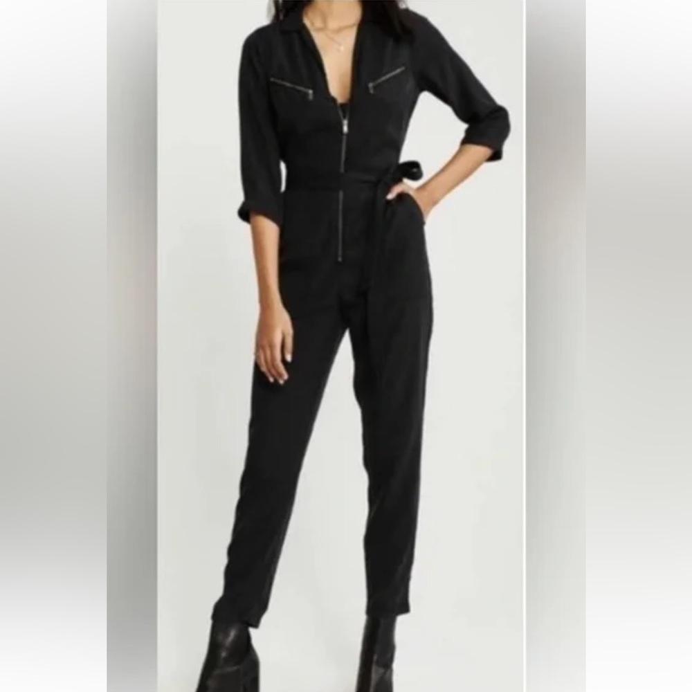 Abercrombie & Fitch Black Utility Jumpsuit with Zipper Detail